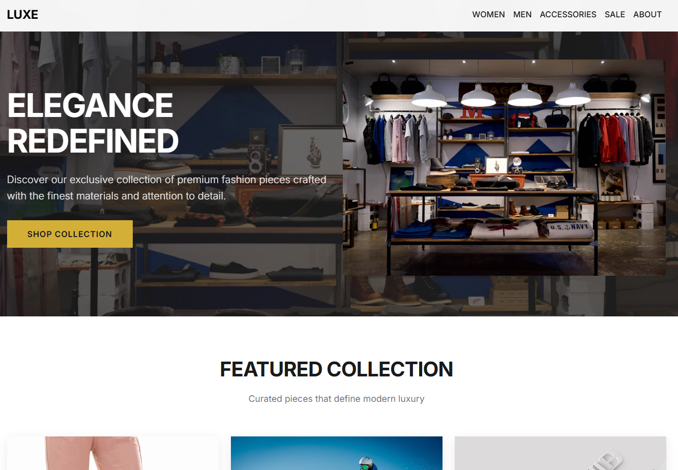 패션 브랜드 쇼핑몰 홈페이지